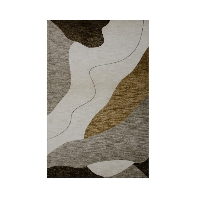 Power Loomed Distressed Abstract Non Skid Stain Resistant Durable Area Rug - 8' X 11'
