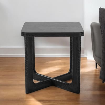 24-inch Solid Wood Square End Table with Modern Cross Leg Design - 24” x 24” x 24”