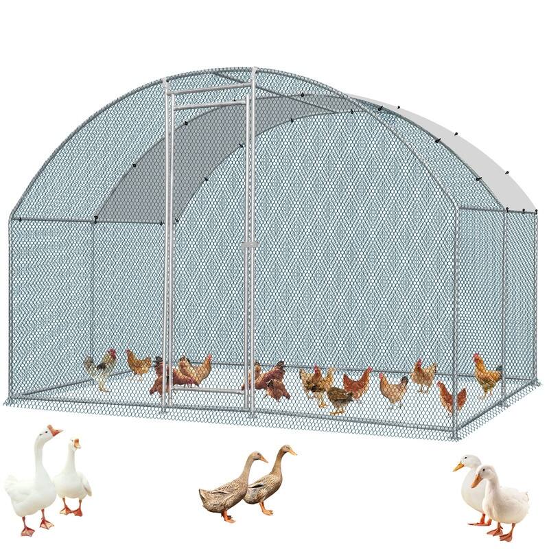 Outdoor Metal Large Poultry Coop for Chicken Rabbits Small animals - 9.8*9.8*6.5FT