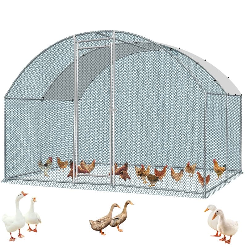 Outdoor Metal Large Poultry Coop for Chicken Rabbits Small animals