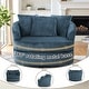 preview thumbnail 35 of 74, UIXE Oversize 43" Plush Corduroy Swivel Barrel Chair Comfy Accent Chair For Living Room