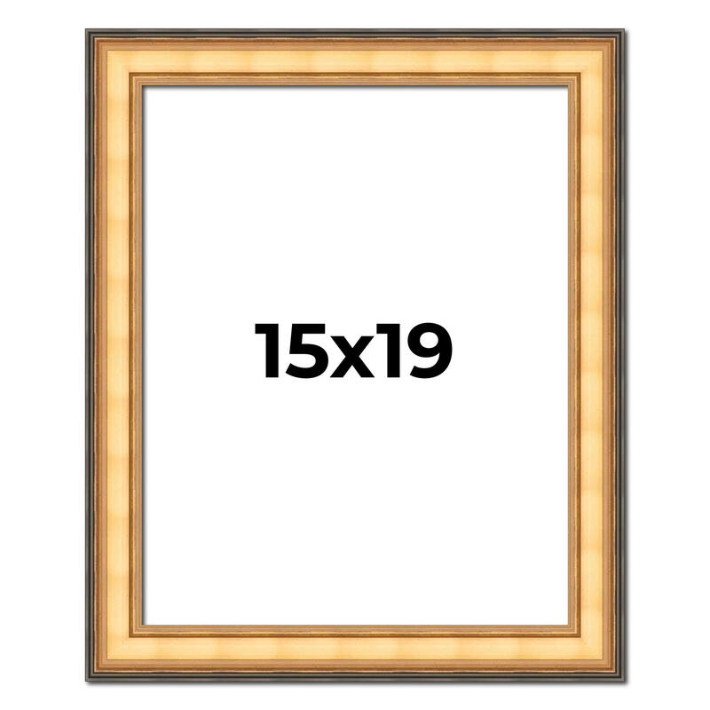 15x19 Frame Gold Plein Aire Solid Wood Picture Frame Width 2 Inches |