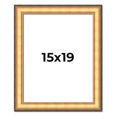 15x19 Frame Gold Plein Aire Solid Wood Picture Frame Width 2 Inches |