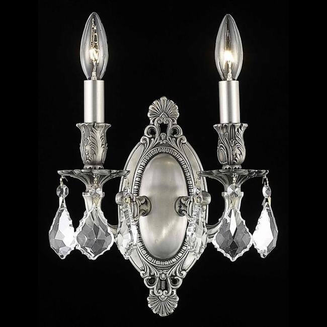 Elegant Lighting 9202W9/RC Rosalia 2 Light 11" Tall Wall Sconce with - Pewter