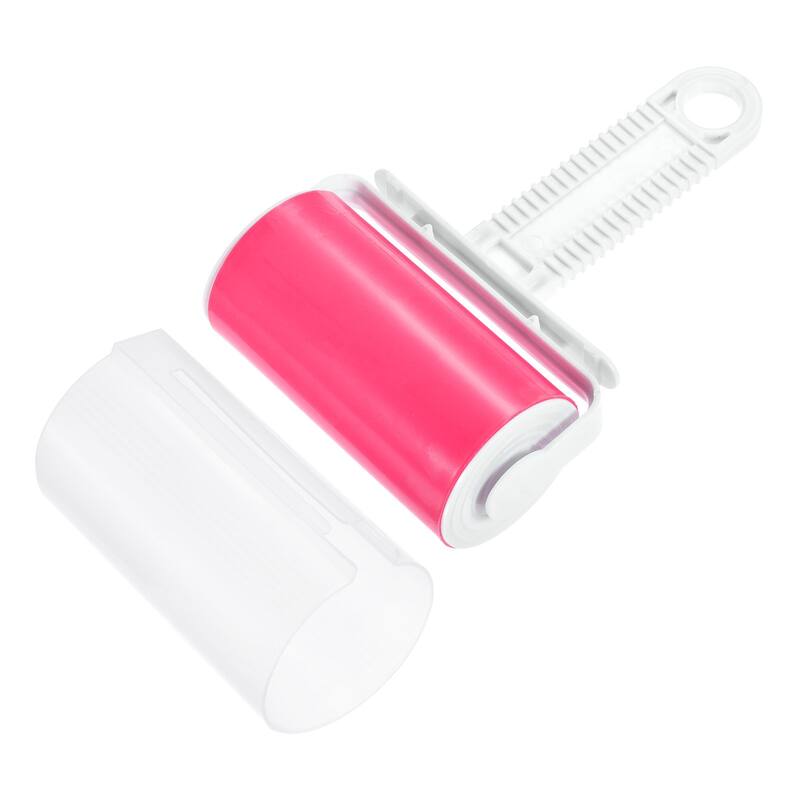 2Pcs 17cm Fluff Hair Remover, Portable Sticky Roller Dust Cleaner Brush, Pink