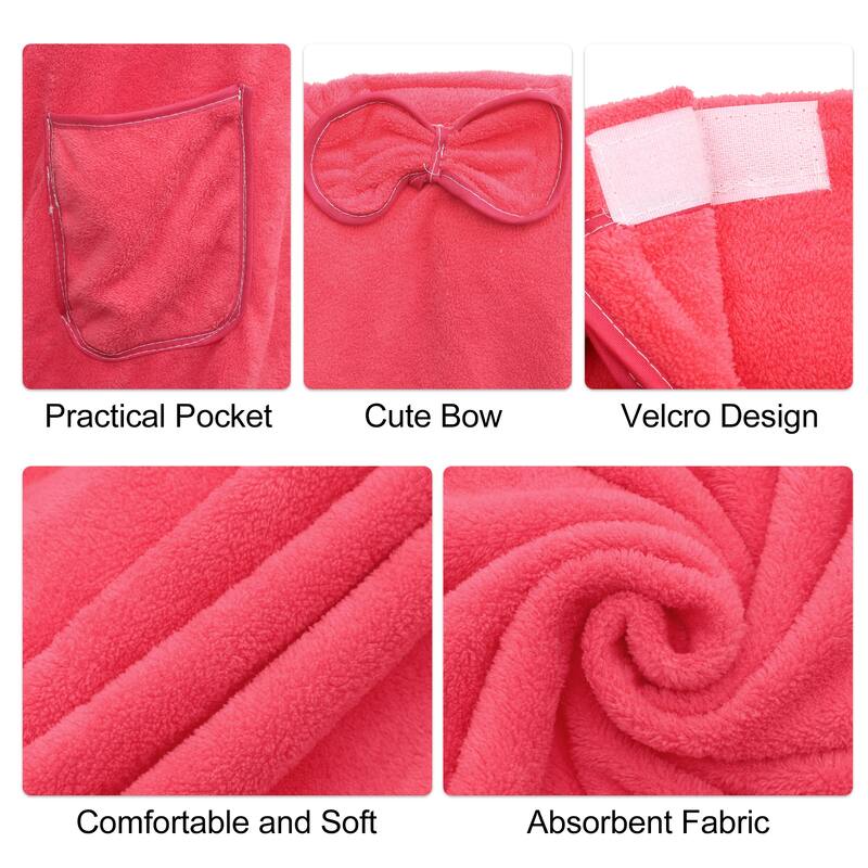 Bath Wrap Towel for Women Shower Adjustable Bath Wrap with Pocket