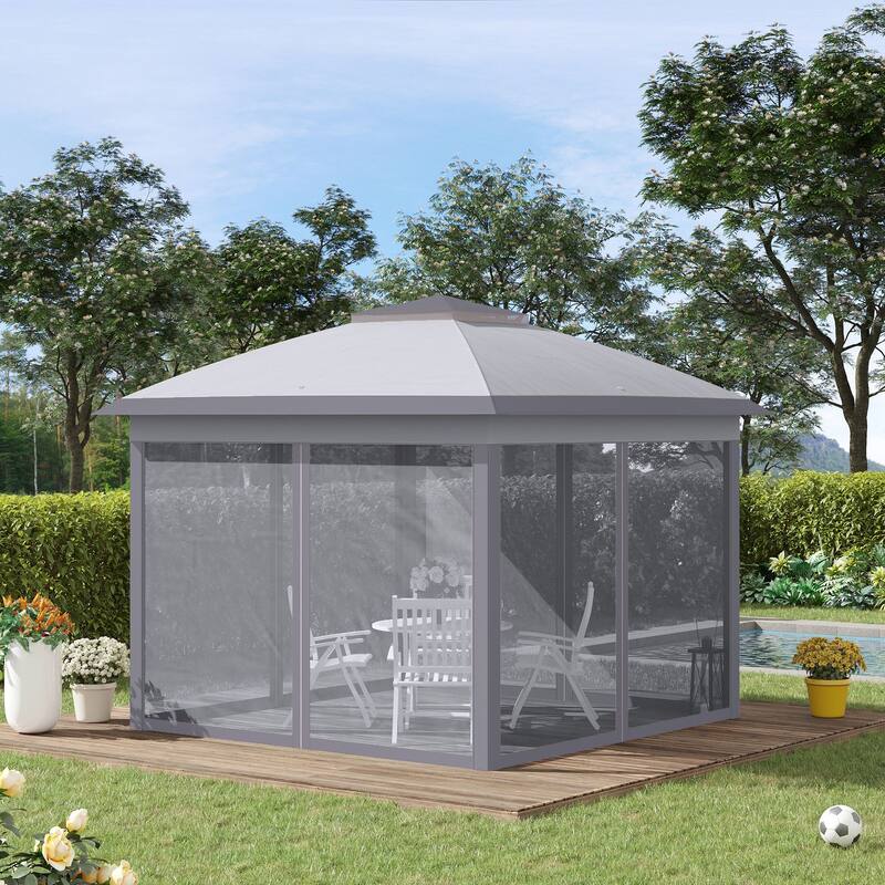 11' x 11' Pop Up Canopy Tent with Netting and Carry Bag