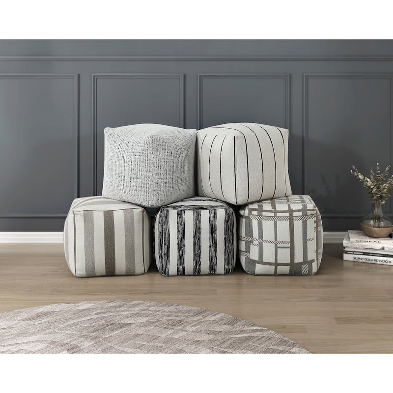 Square Pouf Fabric Upholstery Modern Ottoman, Footstool, Non-Slip Floor Pouf, Bean Bag Chair, 1pc Sitting Pouf