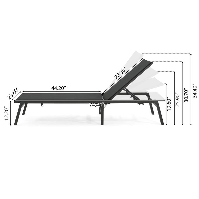 Savant Outdoor Aluminum Folding Chaise Lounge (set of 2) by Christopher Knight Home