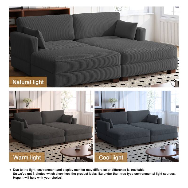 88" Convertible Larger Couch Modular Sectional Sofa Set