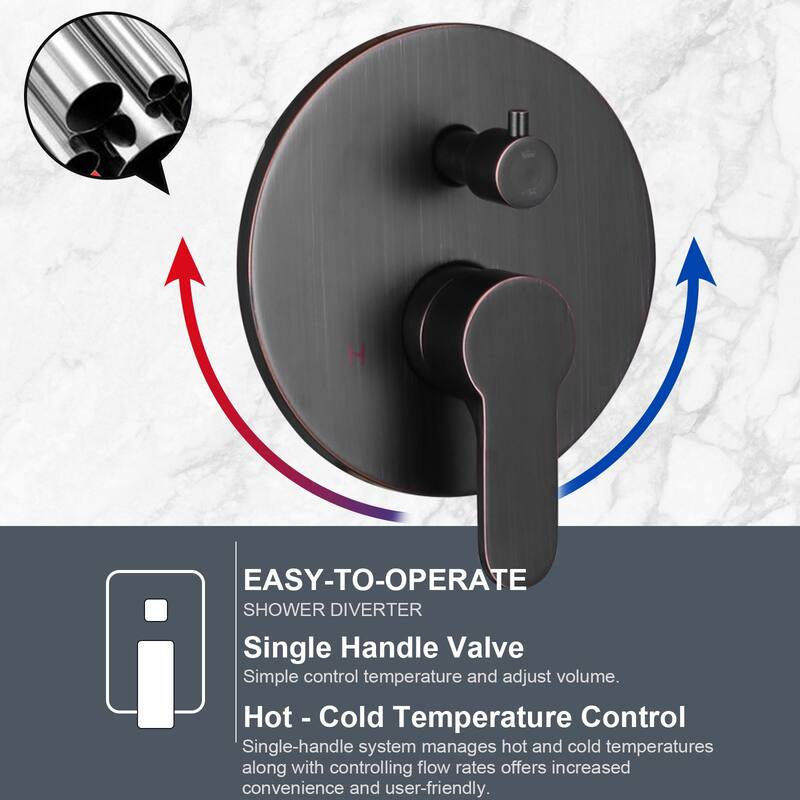 WOWOW Wall Mount 9-Spray Shower Faucet with Handshower