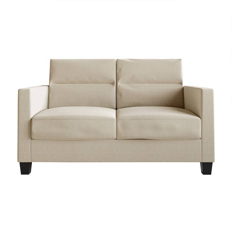 CraftPorch Clean and Minimalist Linen Upholstered Loveseat - Beige