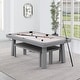 preview thumbnail 35 of 52, Newport Outdoor Patio 7ft Slate Pool Table Dining Set with 2 Benches & Accessories, Cement Finish