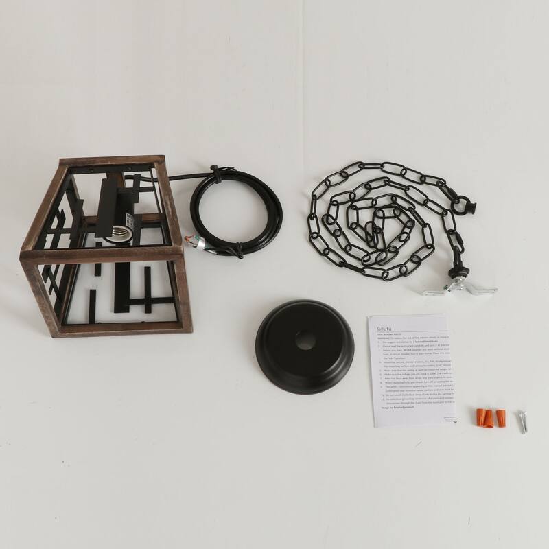 Anmytek Wood Pendant Lighting Unique Hanging Kitchen Island Chandelier for Dining Room Foyer Hallway