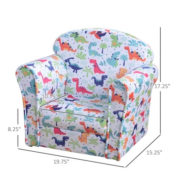Kid's Sofa Armchair with Design and Thick Padding - 19.75" L x 15.25" W x 17.25" H