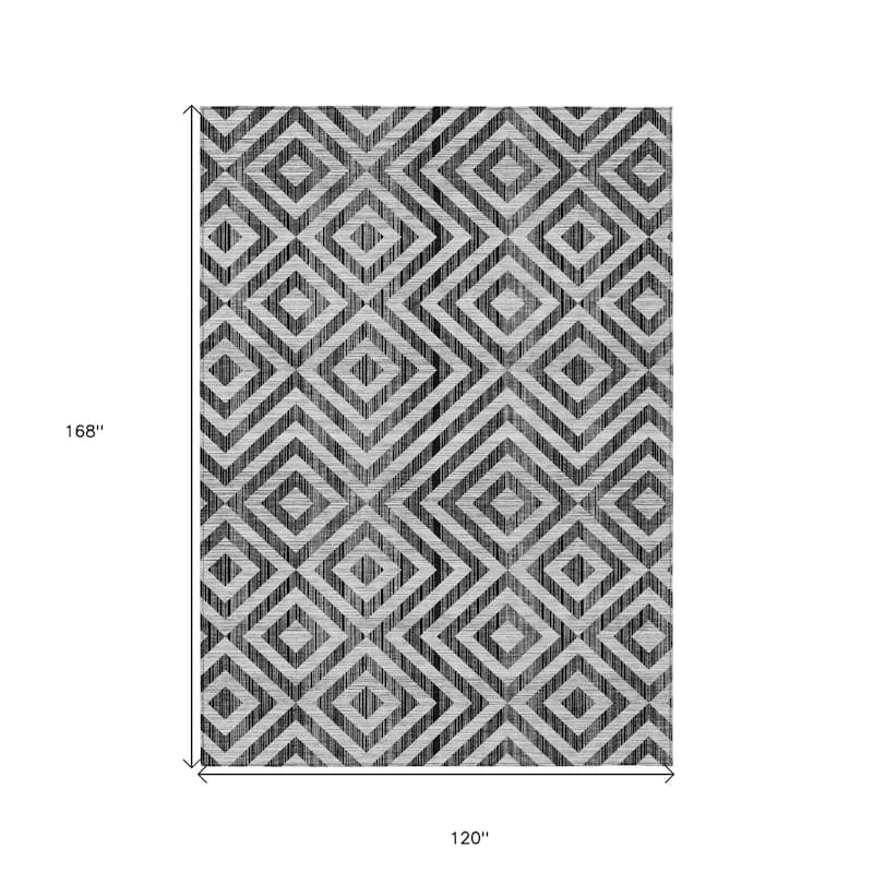 HomeRoots Geometric Transitional Rectangle Outdoor Rug