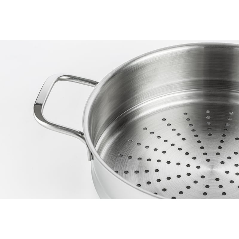 Prime Cook Stainless Steel 6.4 qt Stock / Steamer Set with Glass Lid