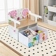 preview thumbnail 11 of 21, 3 in 1 Kids Convertible Activity Bench with 2 Removable Fabric Bins - 21" x 22" x 58"