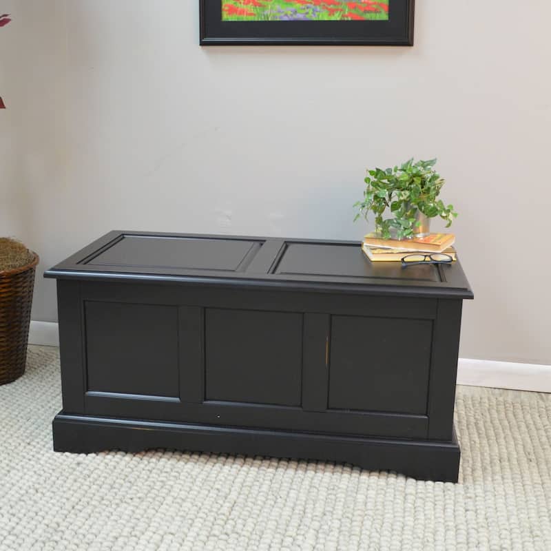 Solid Wooden Storage Chest - 39" - Black