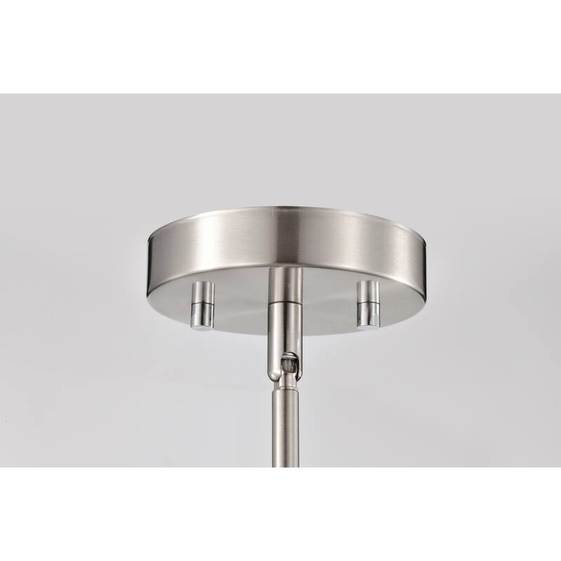 Daelan Satin Nickel Clear Dimpled Glass Single Light Pendant Light - 12in