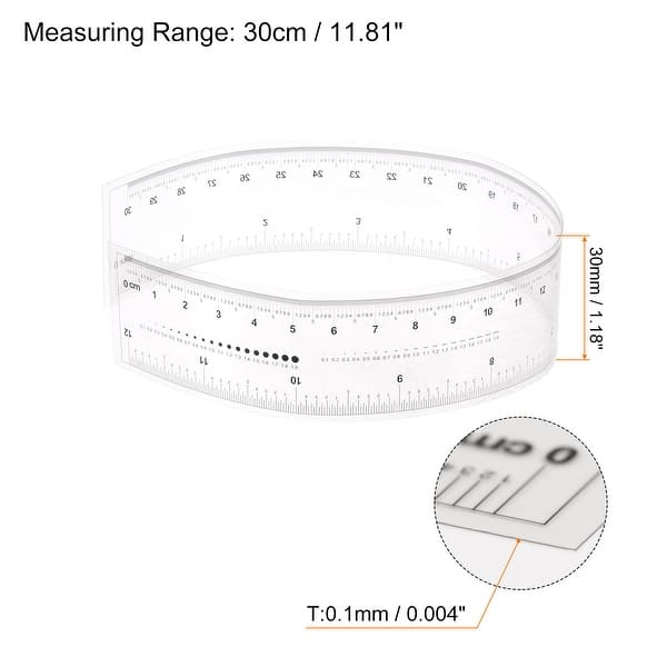 Film Flexible Ruler PET Plastic Folding Straight Ruler Calibration Soft ...