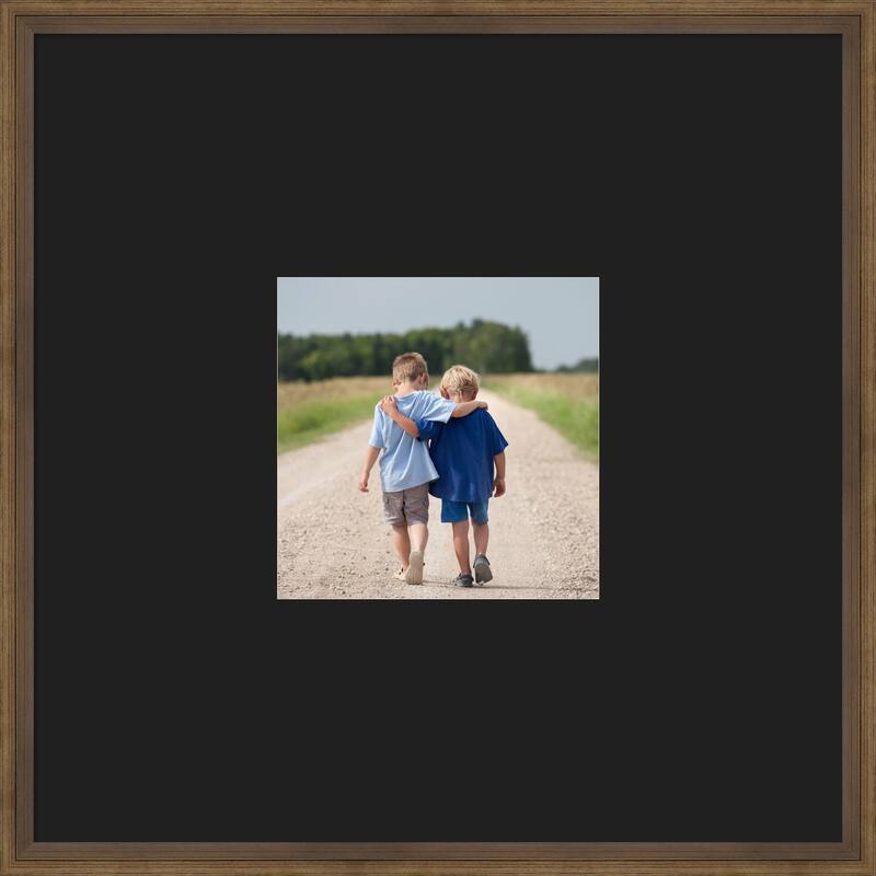 Lucie Black Framed Picture Frame, Photo Frame - 20x20 Matted Black 8x8 - Lucie Light Bronze