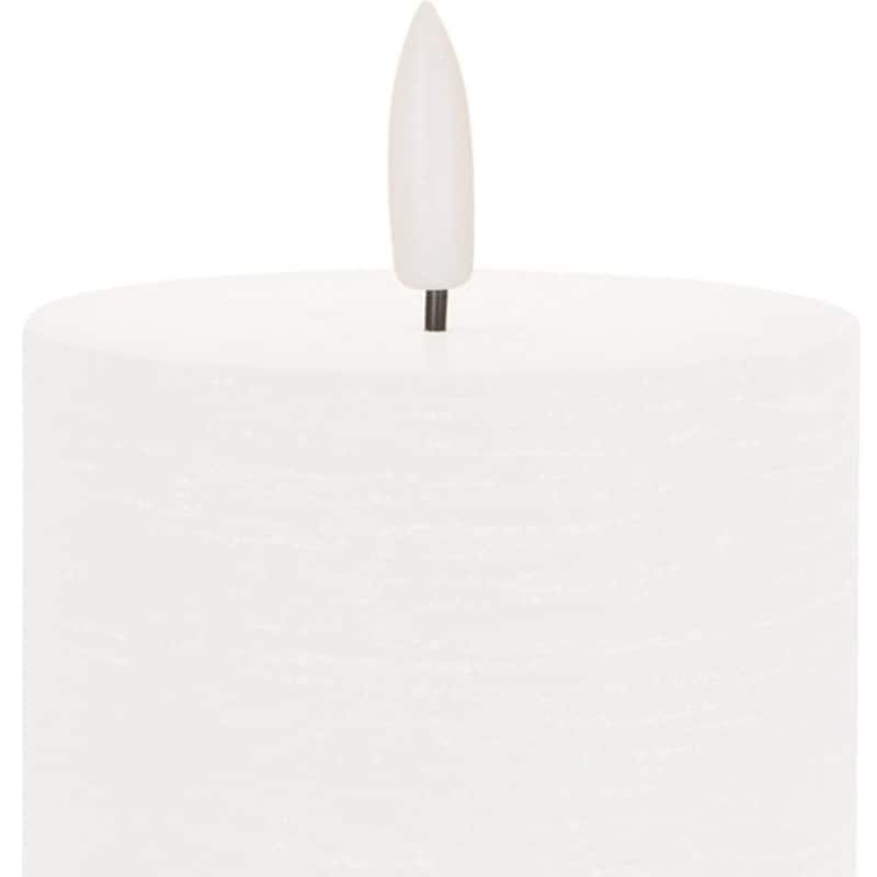 Set of Two White Flameless Pillar Candles