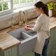 preview thumbnail 2 of 17, Karran Farmhouse Apron Front Quartz Double Bowl Kitchen Sink Kit