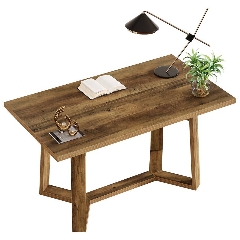 47-Inch Simple Home Office Desk, Farmhouse Wood Executive Desk