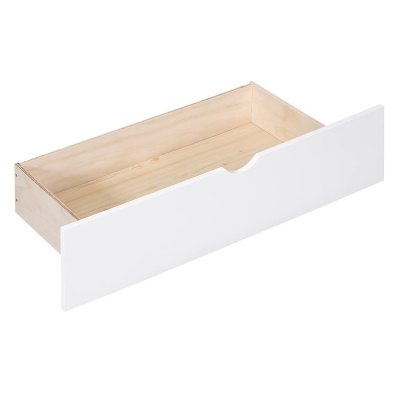 White Twin over Twin Bunk Bed with 2 Drawers & Multi-layer Cabinet, Space-Saving Kids Furniture