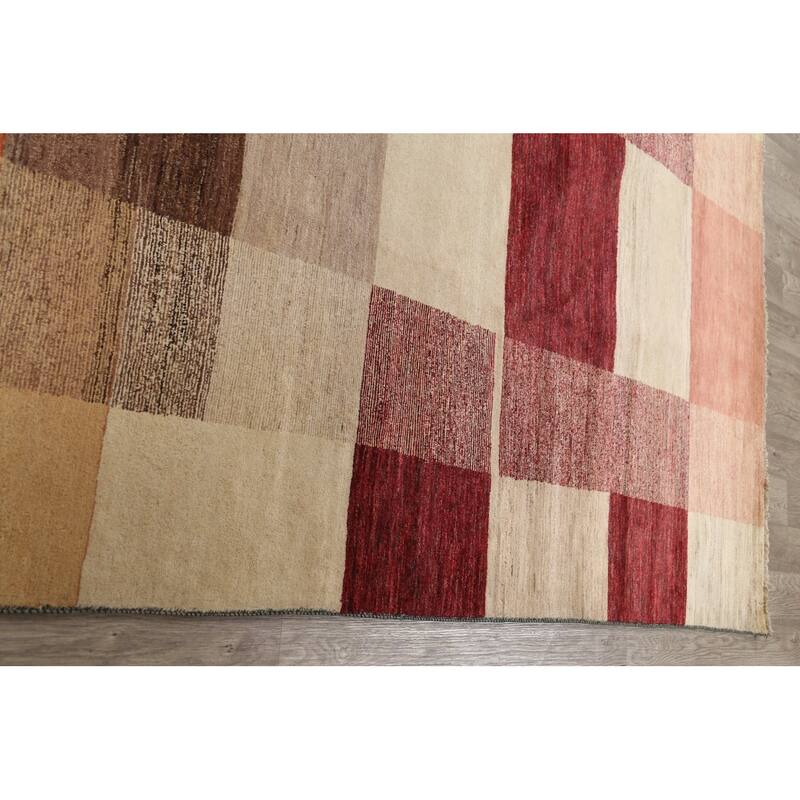 Hand Knotted Oriental 100% Wool Carpet Tribal All-Over Multi-Colored Gabbeh (kashkoli) Area Rug - 11' 8'' X 9' 2''