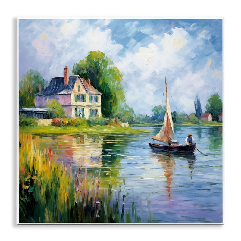 Stupell Boat Drifting Near Shore Wall Plaque Art Design By Heidi Kuntz - 12 x 12