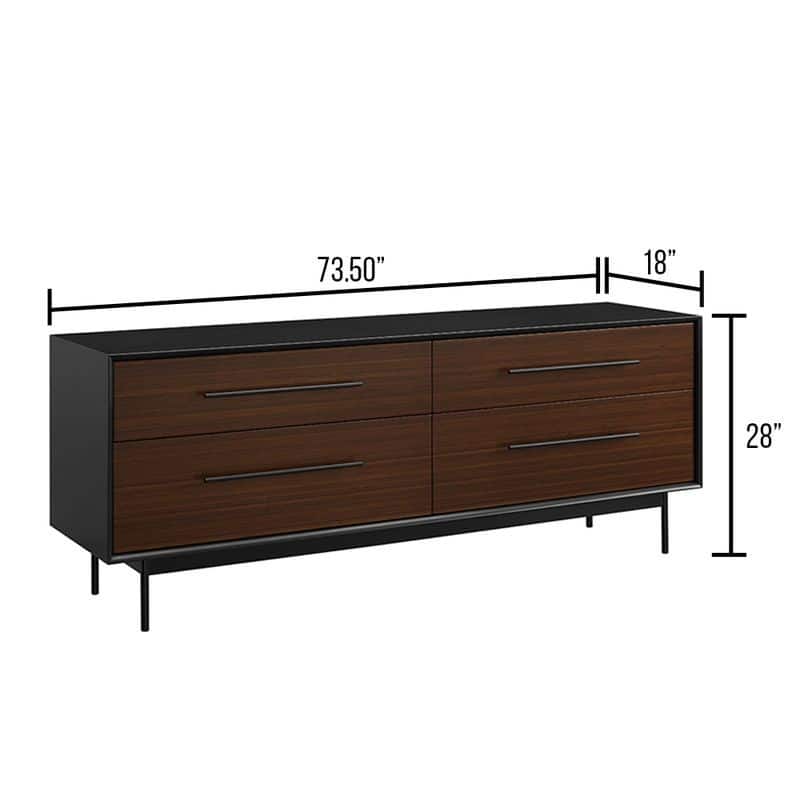 Landon 4 Drawer Double Dresser, Crimson