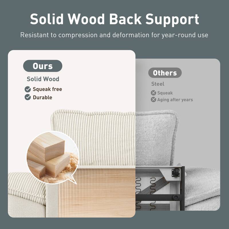 MAISON ARTS Chenille & Corduroy Modular Sectional Sofa Set, Comfy 5/6/7-Seat Living Room Couch with 3-Seater or Loveseat