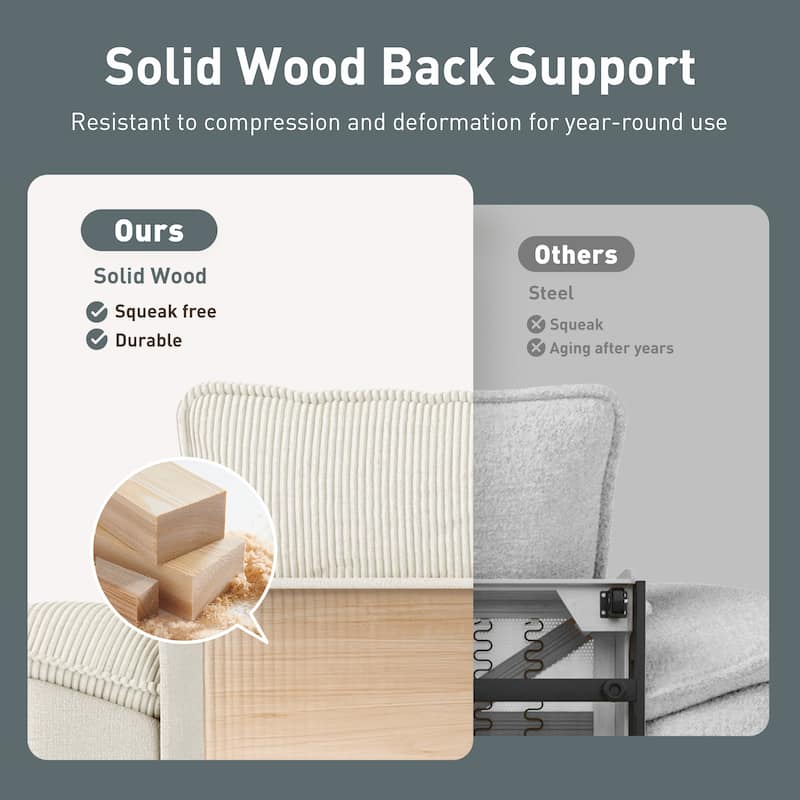 MAISON ARTS Cloud Modular Sofa, Deep Seat Chenille or Corduroy Couch with Removable Arms, 1–4 Seater