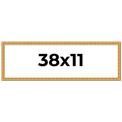 38x11 Frame Gold Real Wood Picture Frame Width 1 inches | Interior