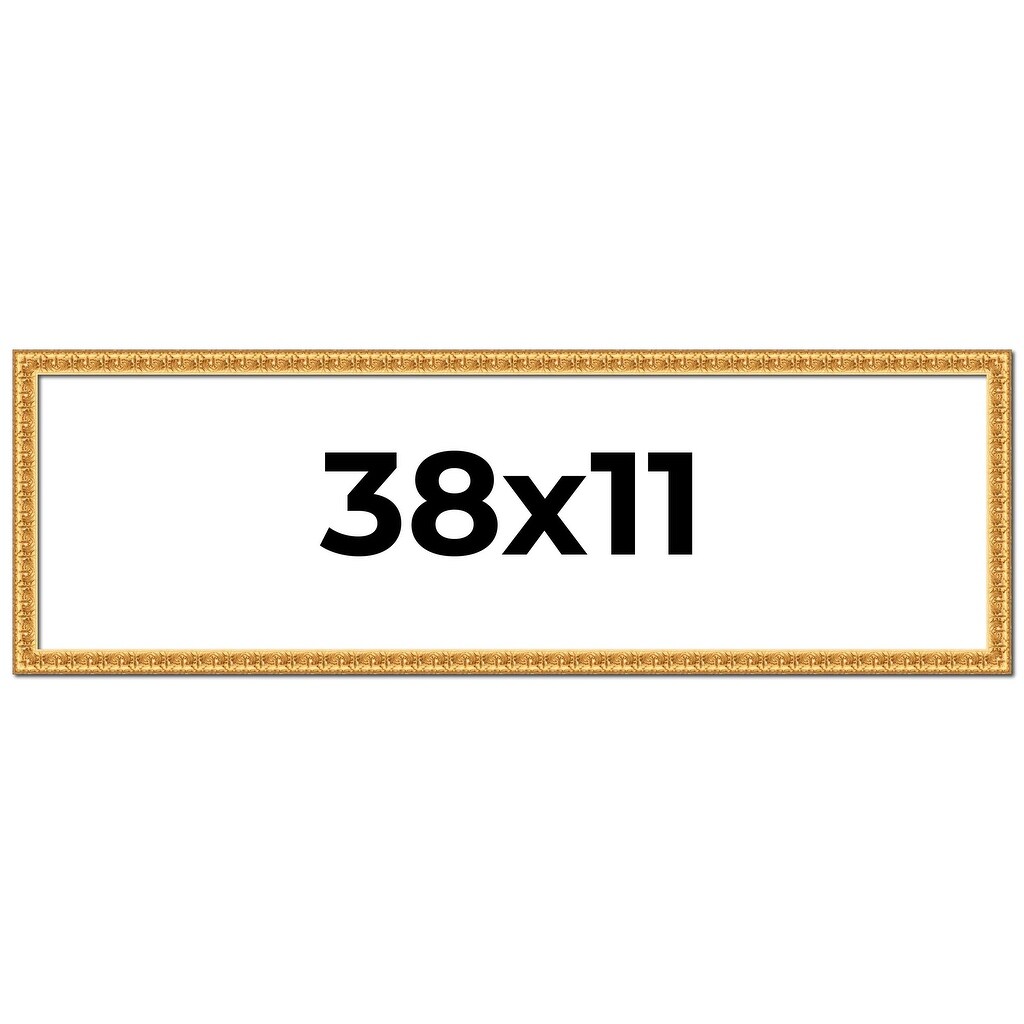 38x11 Frame Gold Real Wood Picture Frame Width 1 inches | Interior