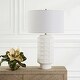 preview thumbnail 3 of 5, Uttermost Window Pane White Table Lamp - 28"H,   Shade 10"H x 17"Dia.