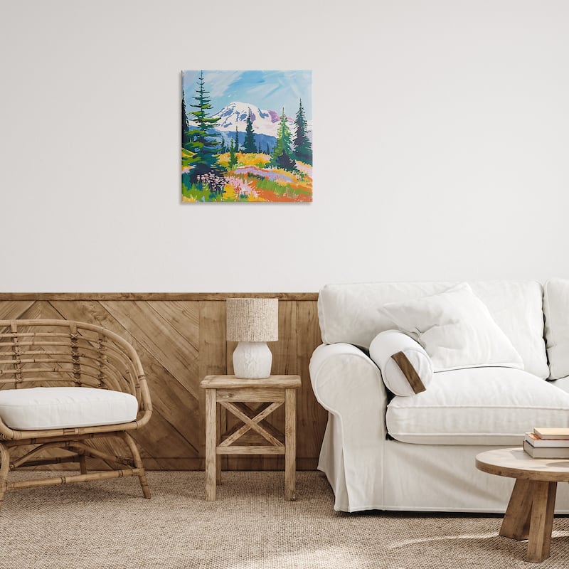 Stupell Peaceful Mountain Valley Scenery Canvas Wall Art Design By Walker Noble