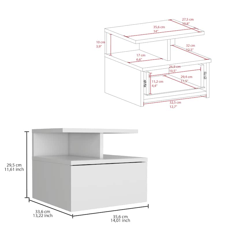 Floating Nightstand Flopini With One Drawer