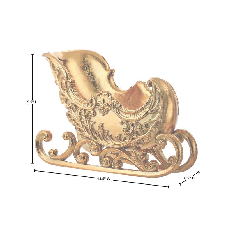 15" Resin Scroll Sleigh
