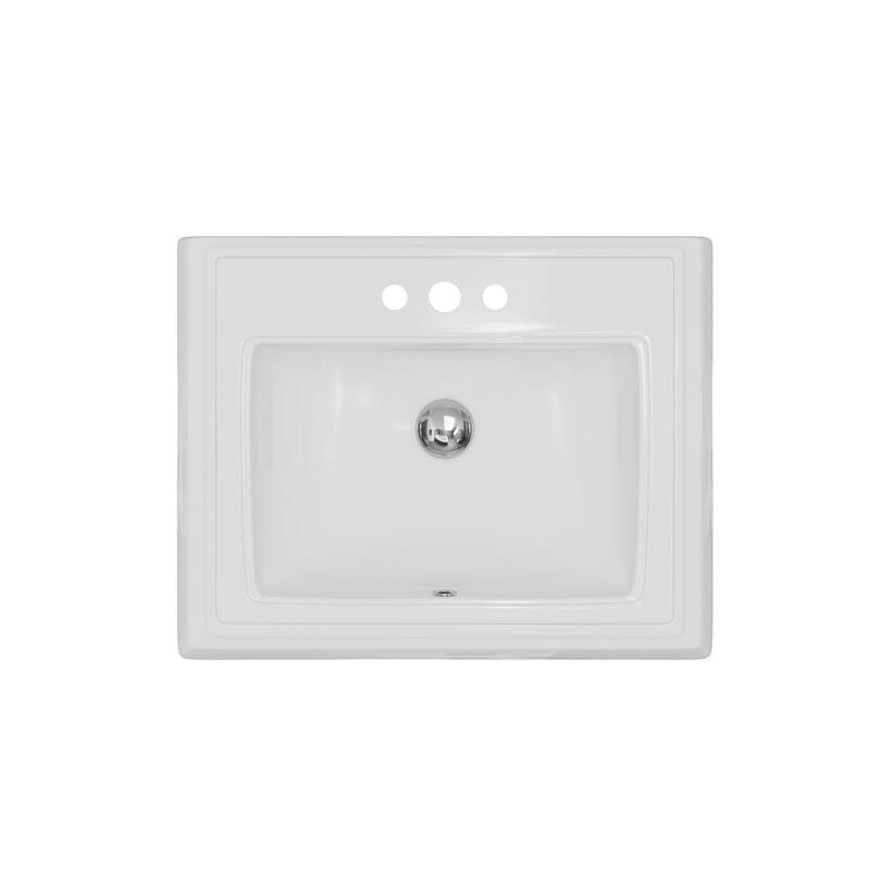 Karran Valera 23" Rectangular Top Mount Vitreous China Bathroom Sink in White