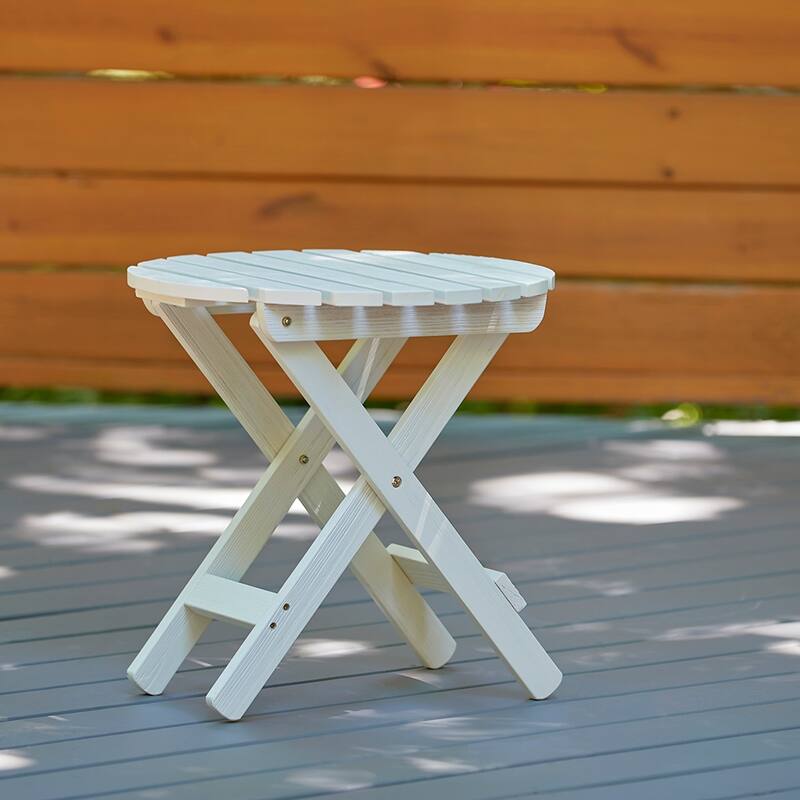 Porch & Den All Weathered Round Adjustable Folding Table