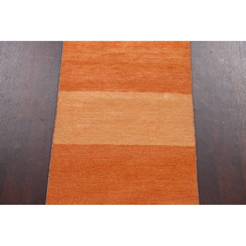 Modern Oriental Gabbeh Kashkoli Wool Runner Rug Hand-knotted - 2'5" x 20'2"