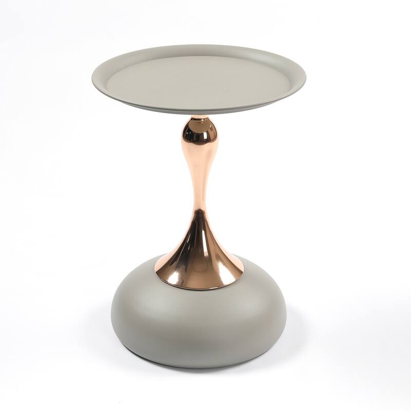 Lantern-shaped Metal End Table, Small Round Side Table, Modern Coffee Drink Cocktail Table