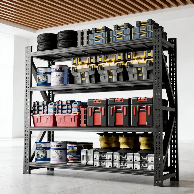Heavy Duty Garage Shelving 4000LBS, Extra Wide Metal Adjustable Shelves, 69"H Industrial Storage Unit for Warehouse