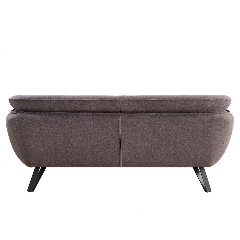 HomeRoots 78" Gray Linen Sofa With Black Legs - 78