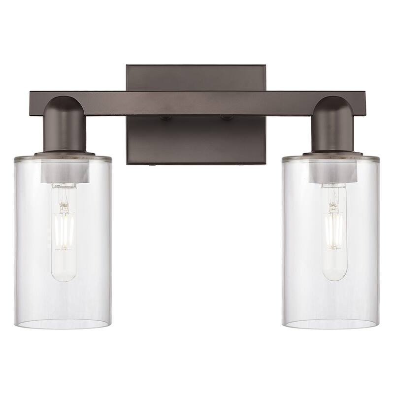Innovations Lighting 716-2W-11-15 Clymer Vanity Clymer 2 Light 15" - Oil Rubbed Bronze / Clear