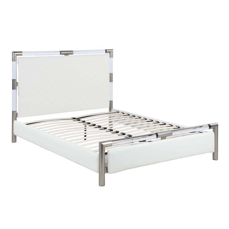 Somette Barry Upholstered Bedroom Set with Bed, Buffet & Lamp Table
