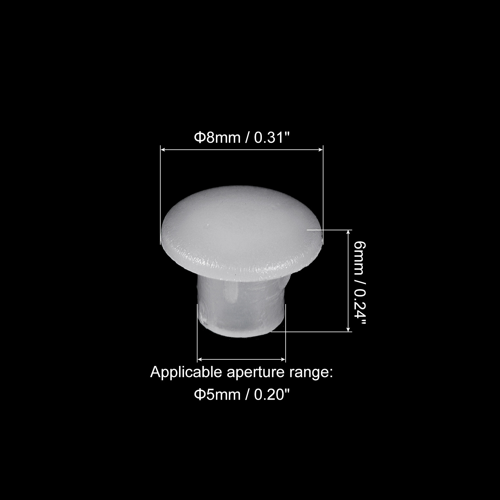 Screw Hole Plugs, Plastic Snap in Shelf Button Flush Type Caps for Furniture Cabinet Cupboard